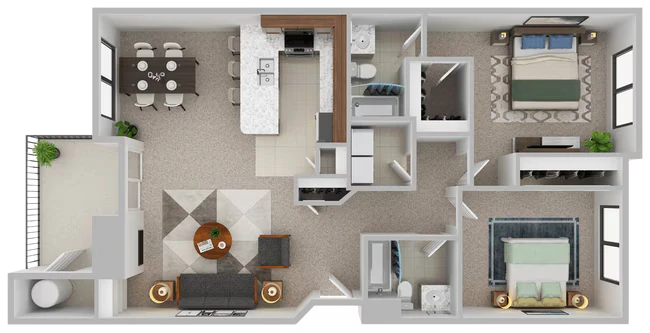 Solstice - 2x2 J202 floor plan
